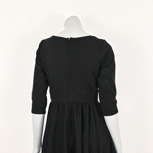 Laura Byrnes Women's Pinup Priscilla Swing Dress in Black Size Medium - Picture 9 of 14